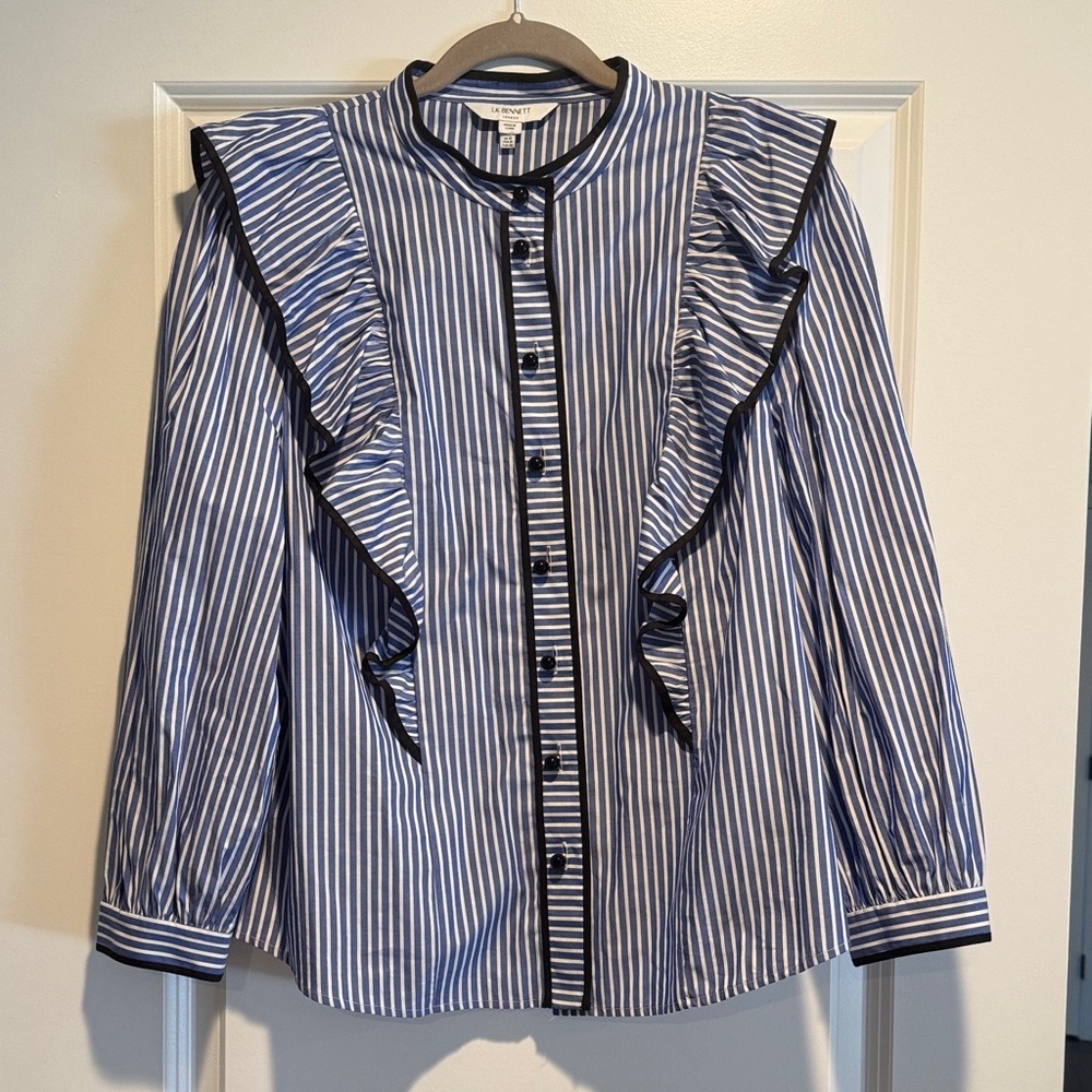 LK Bennett Striped Blue and White Top